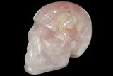 Polished Brazilian Rose Quartz Crystal Skull #95556-1